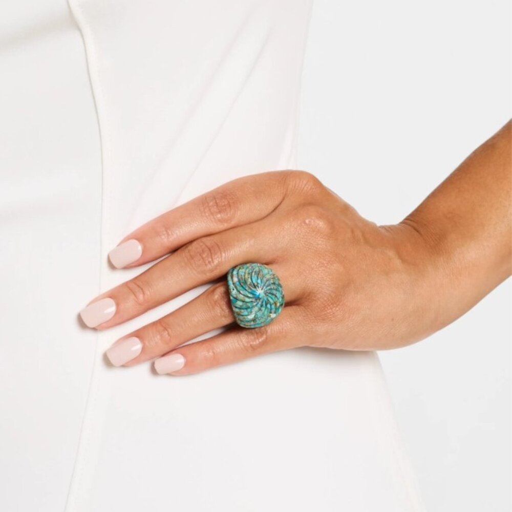 NEST Carved Turquoise Cocktail Ring